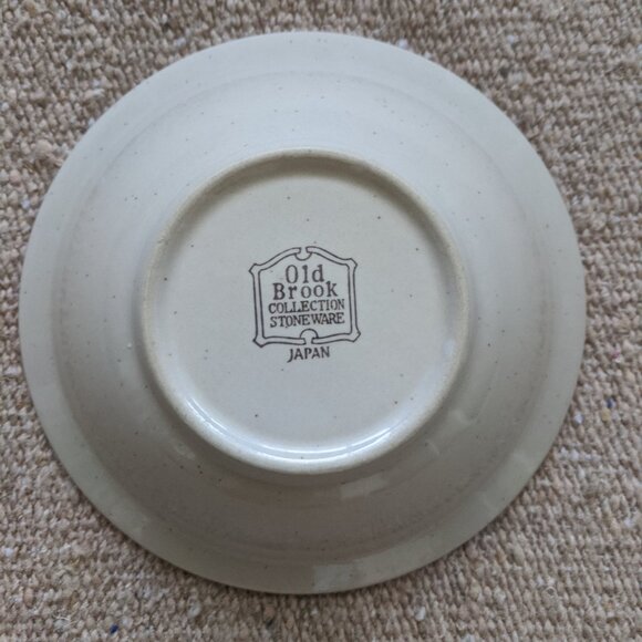 Japan Old Brook Collection Stoneware Small Soup Salad Bowl Brown Trim 5 3/4” - Picture 3 of 3